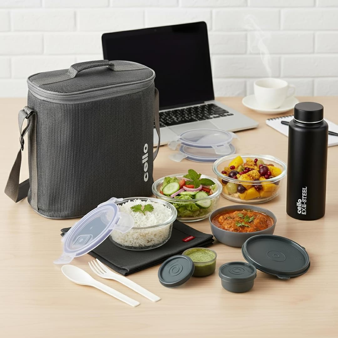 Cello MF Glassy Pro Max Lunch Box with Bag