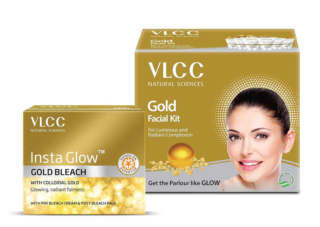 VLCC Gold Facial Kit 60g with Free Gold Bleach 30g