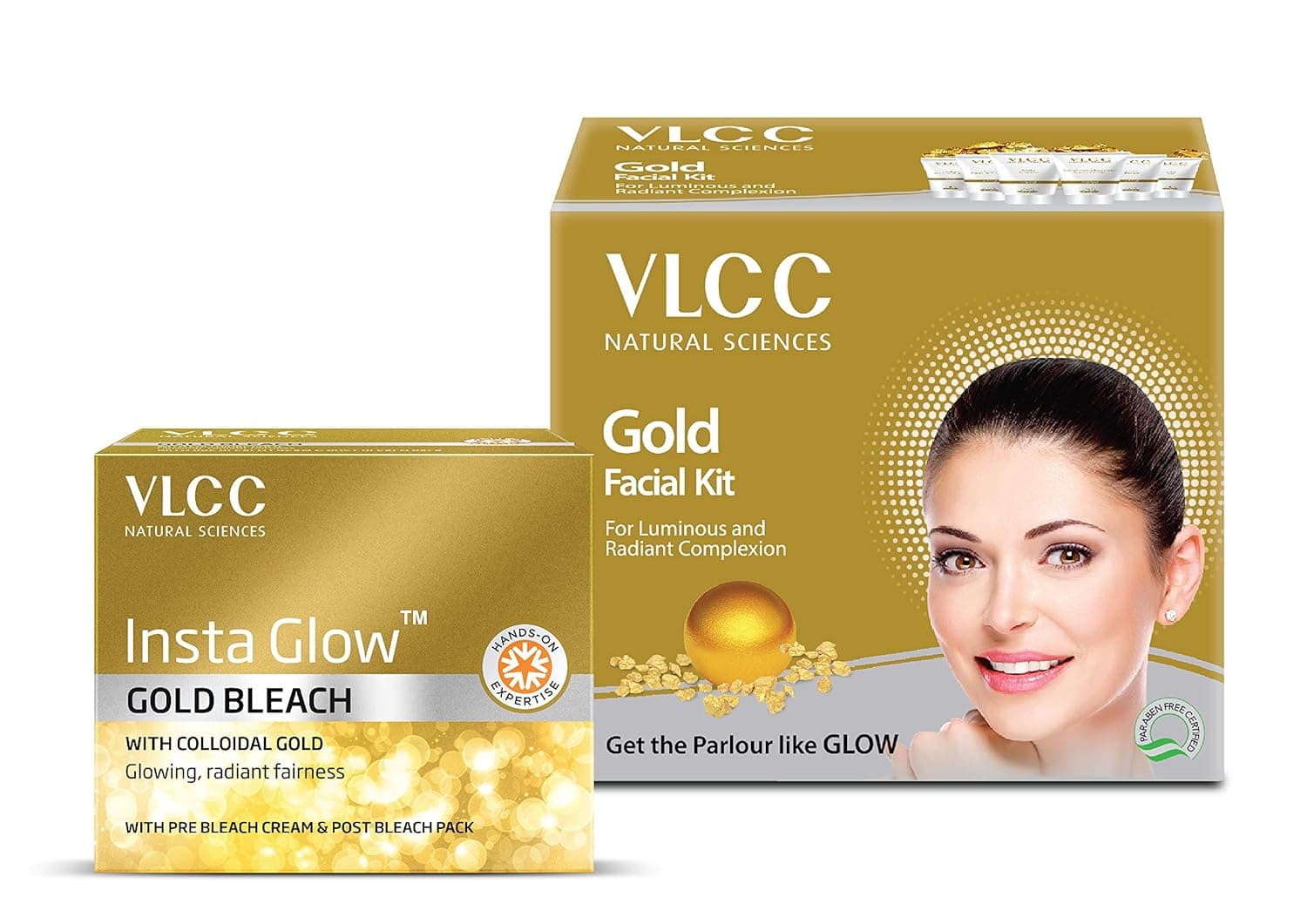 VLCC Gold Facial Kit 60g with Free Gold Bleach 30g