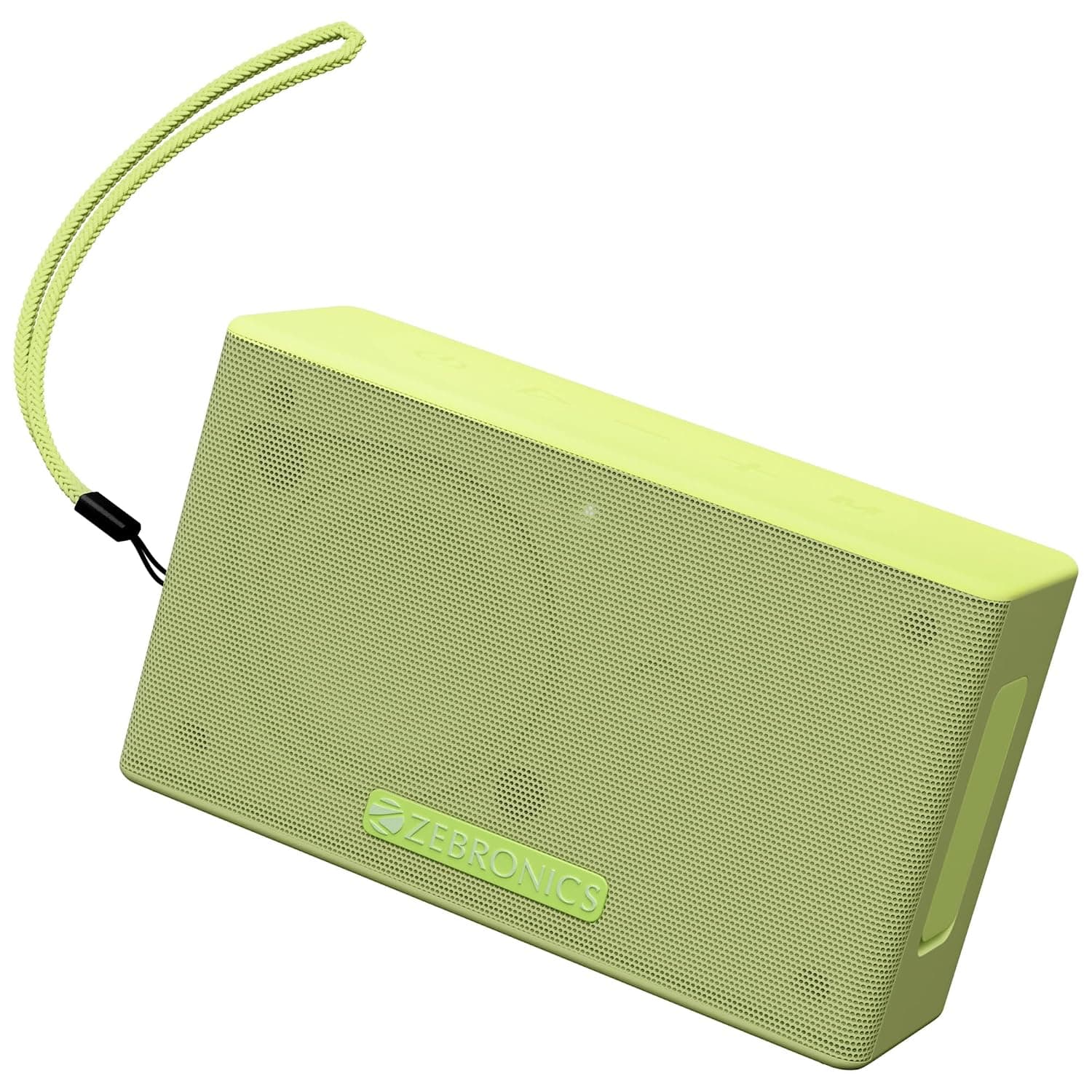ZEBRONICS Sonic POD S, Portable Bluetooth Speaker, 8 Watts, Upto 7h Backup, Passive Radiator, Call Function, Bluetooth v5.3 | mSD | AUX, TWS, with Carry Loop (Green)