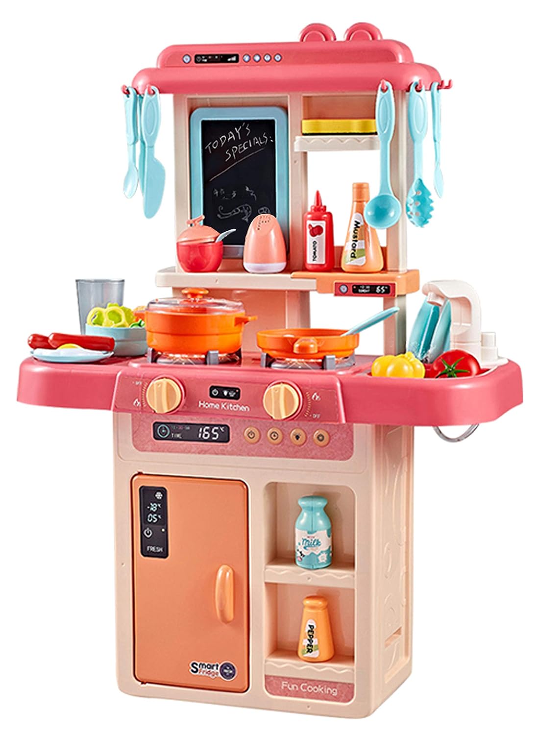 Zest 4 Toyz 36 PCS Battery Oprated Kitchen Set for Kids, Lights & Sounds, Play Sink Oven Shelves & Accessories Set Pretend Play Kitchen Toy Set | Plastic Kitchen Set for Kids Girls (Multicolor)