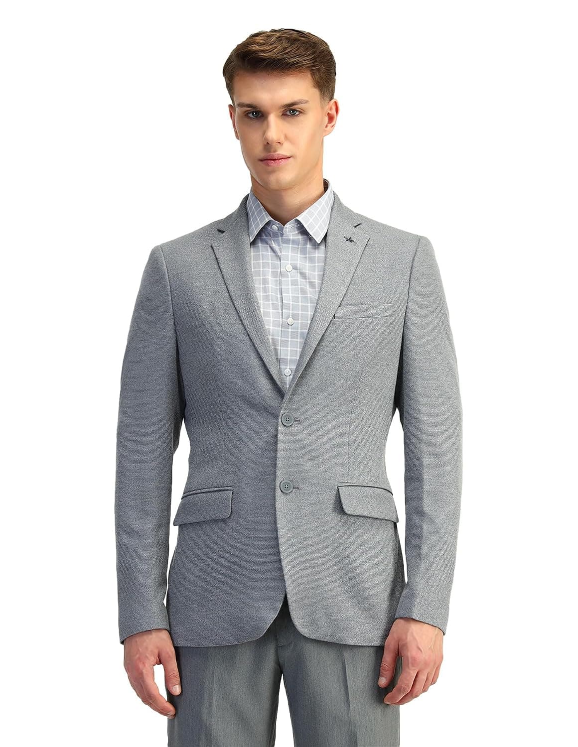 Arrow Knitted Single Breasted Mens Blazer