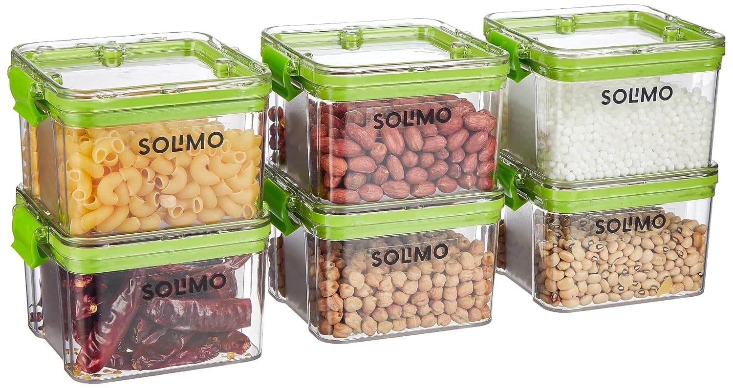 Solimo Plastic Multipurpose Containers Set Of 6, 400ml