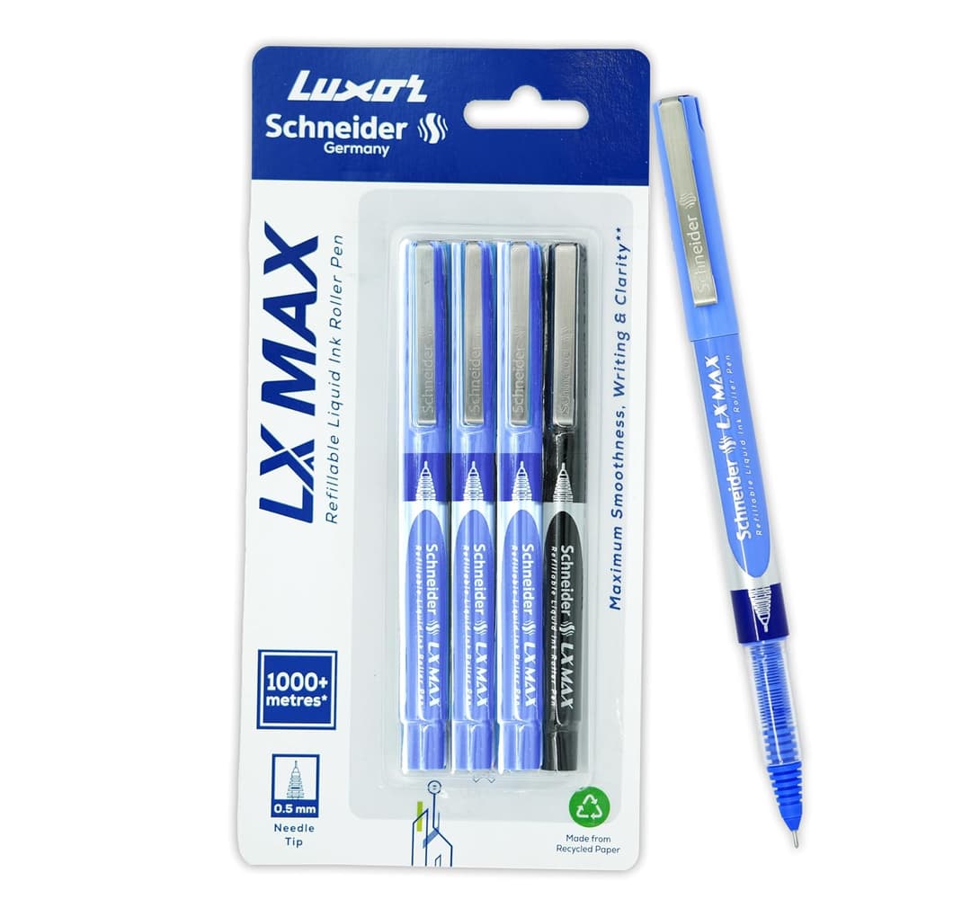 Luxor Schneider LX MAX Roller Ball Pen Pack of 4