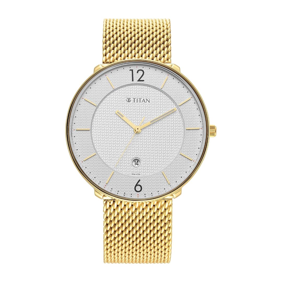 Titan Quartz Analog Date Watch NT1849YM01