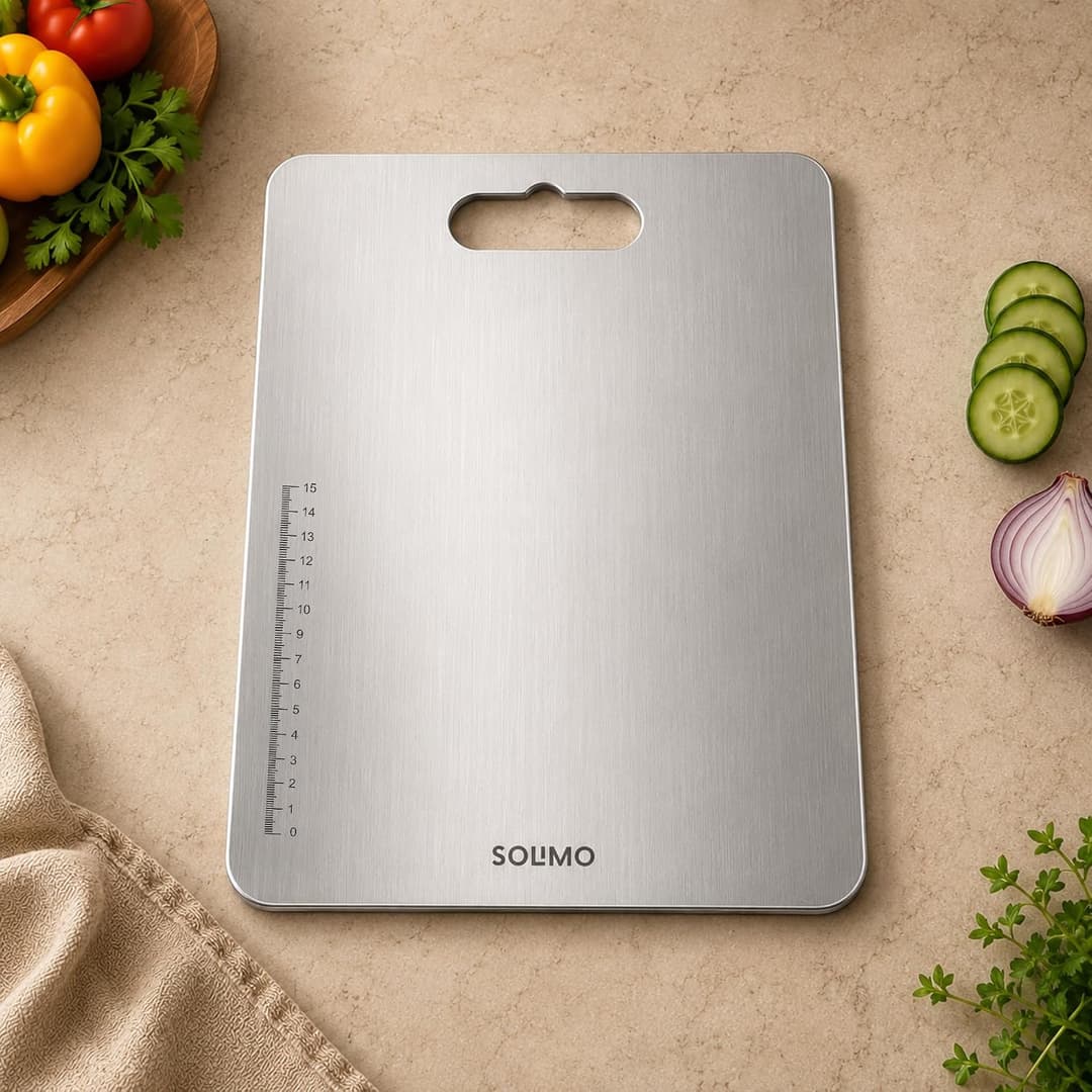 Solimo Stainless Steel Chopping & Kneading Board (L)