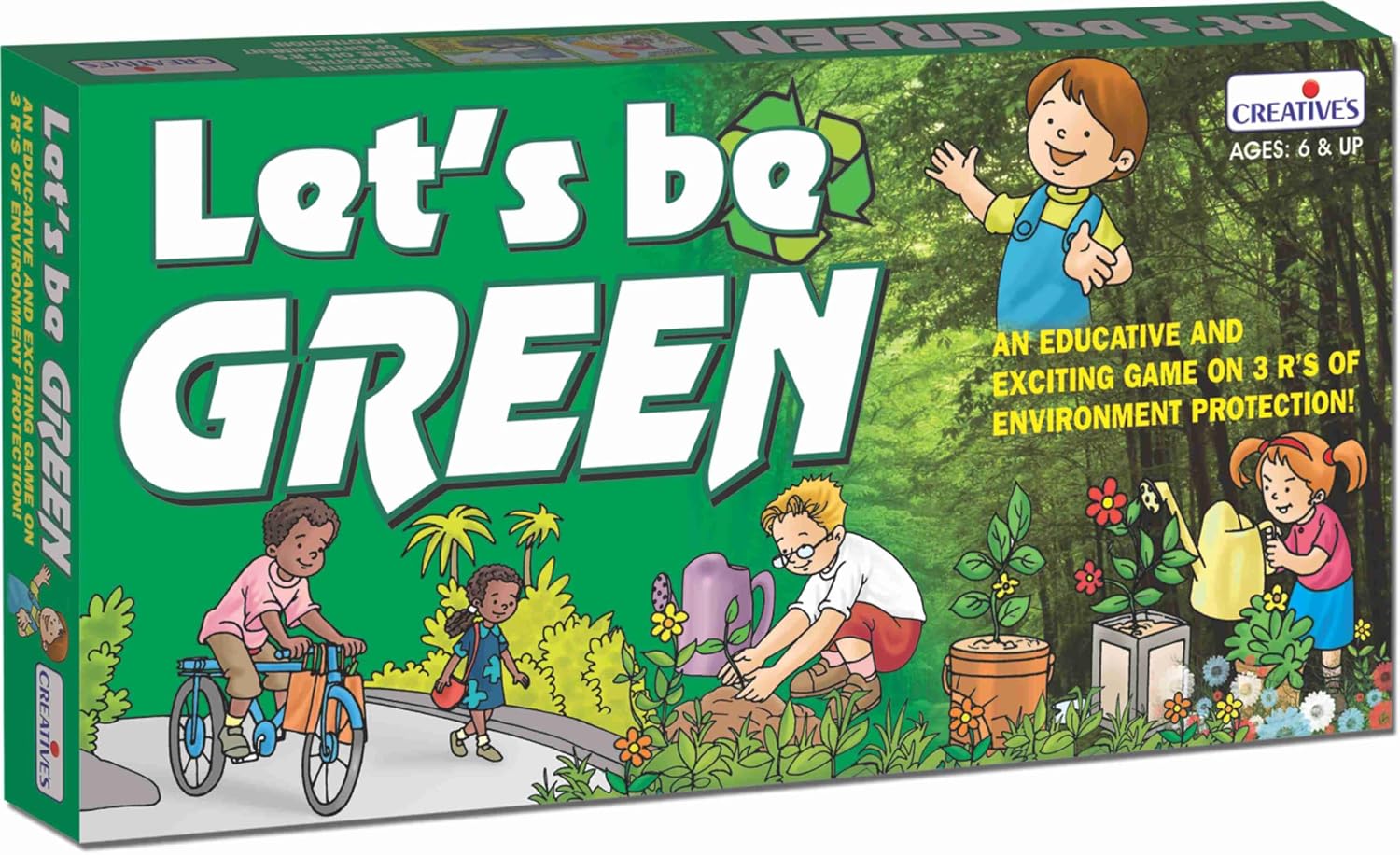 Creative's Let's Be Green Environmental Education Board Game, Learn Reduce Reuse Recycle, Waste Segregation & Eco Awareness, Educational Family & Classroom, Memory Learning Game for Kids Age 6+