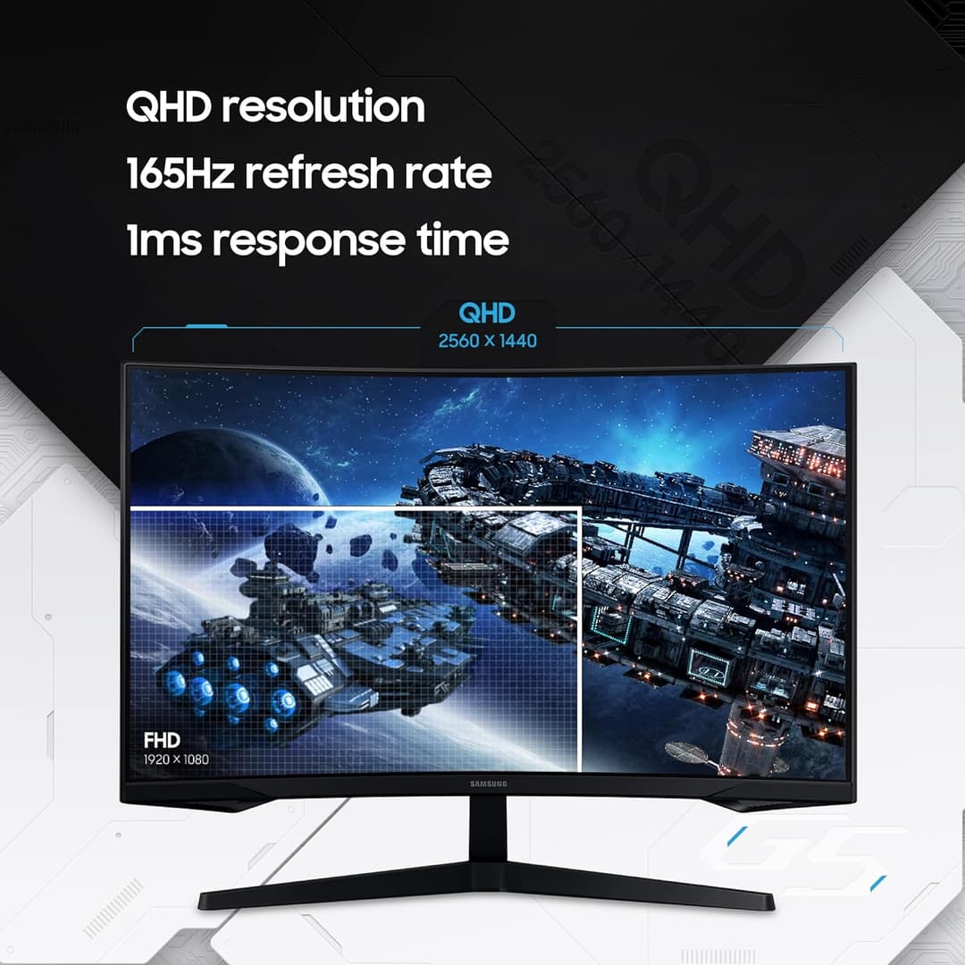 Samsung Odyssey G5 27" 2K QHD 165Hz Curved Gaming Monitor