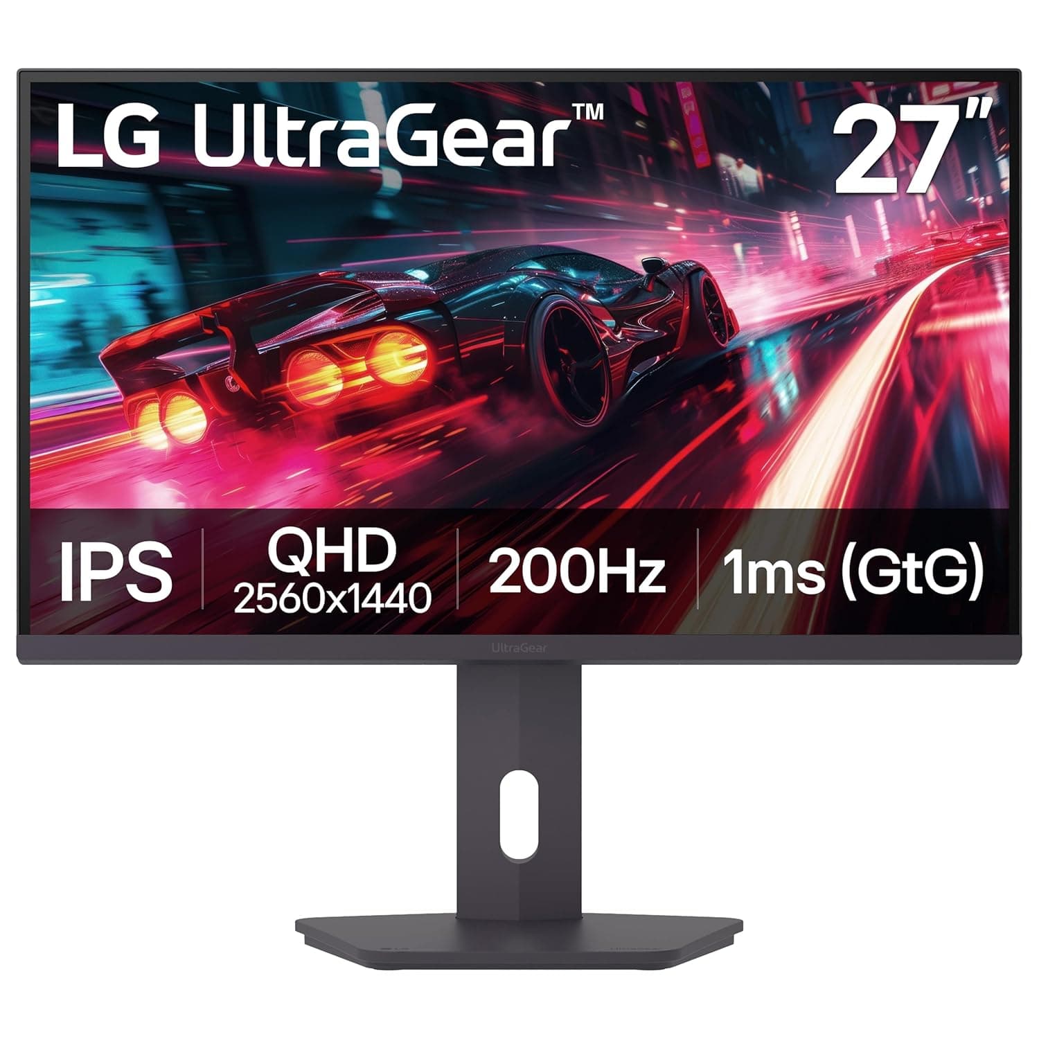 LG 27G610A-B Ultragear QHD 27" (2560x1440) IPS Gaming Monitor, 200Hz, 1ms, AMD FreeSync Premium, VESA DisplayHDR 400, HDMI, DisplayPort, Tilt/Height/Swivel/Swivel, Black