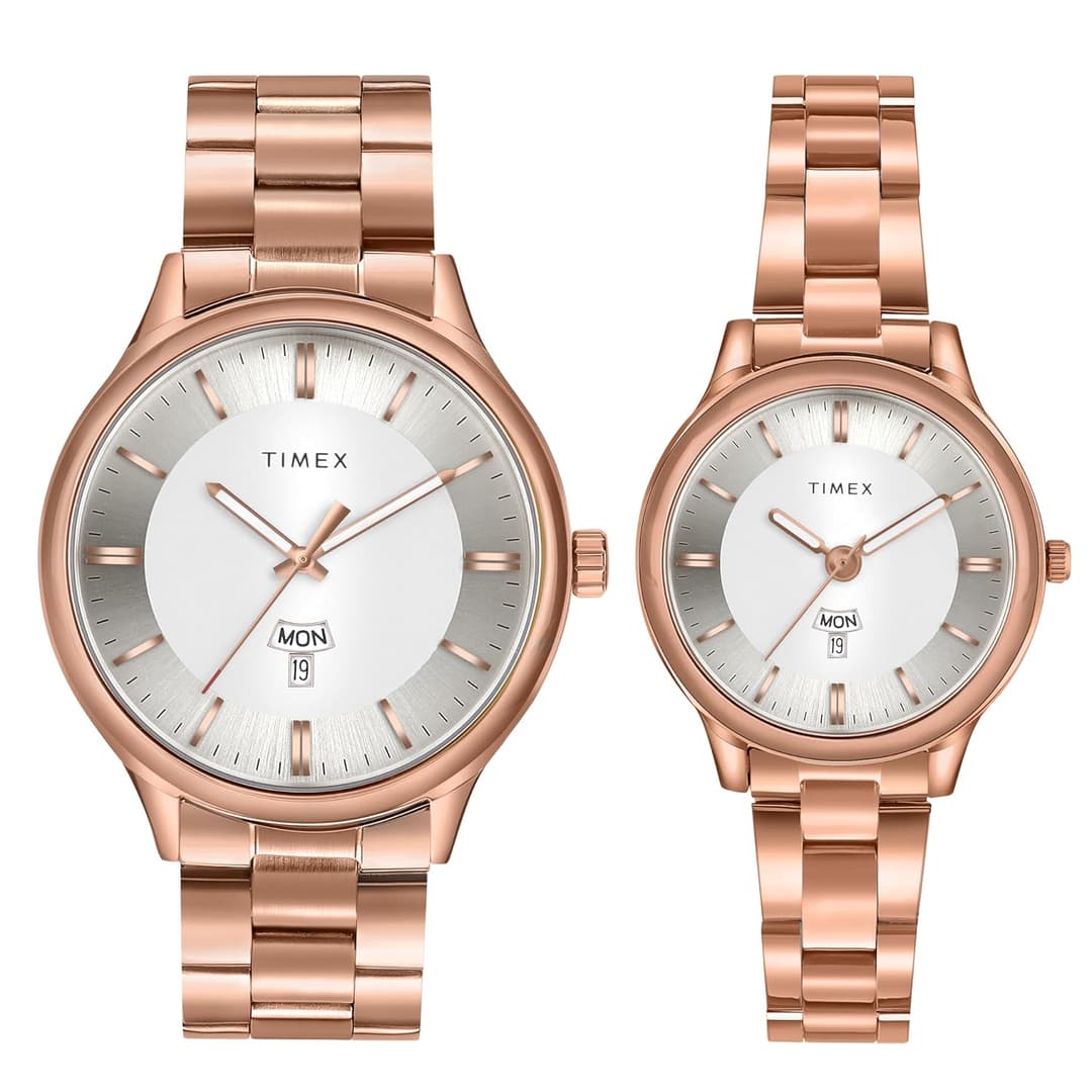 Timex Couple Analog Wrist Watches TW00ZP008