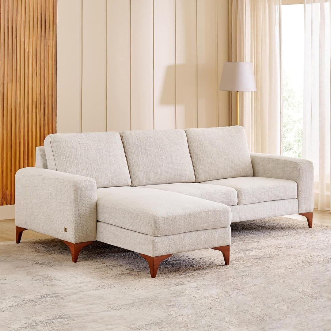 Home Centre Quebec Fabric 3-Seater Sofa with Left Chaise