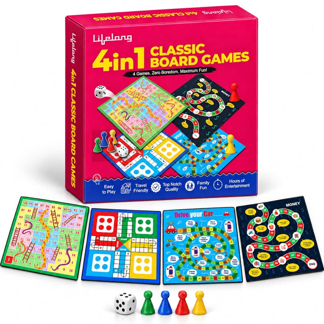 Lifelong 4-in-1 Classic Board Games Set