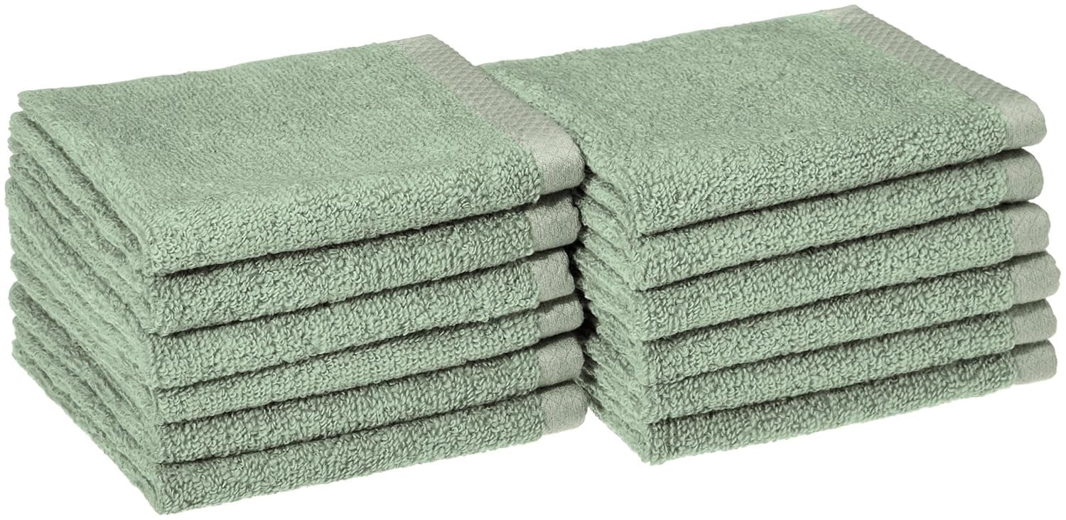 Amazon Basics 100% Cotton 400 GSM Face Towel Pack of 12