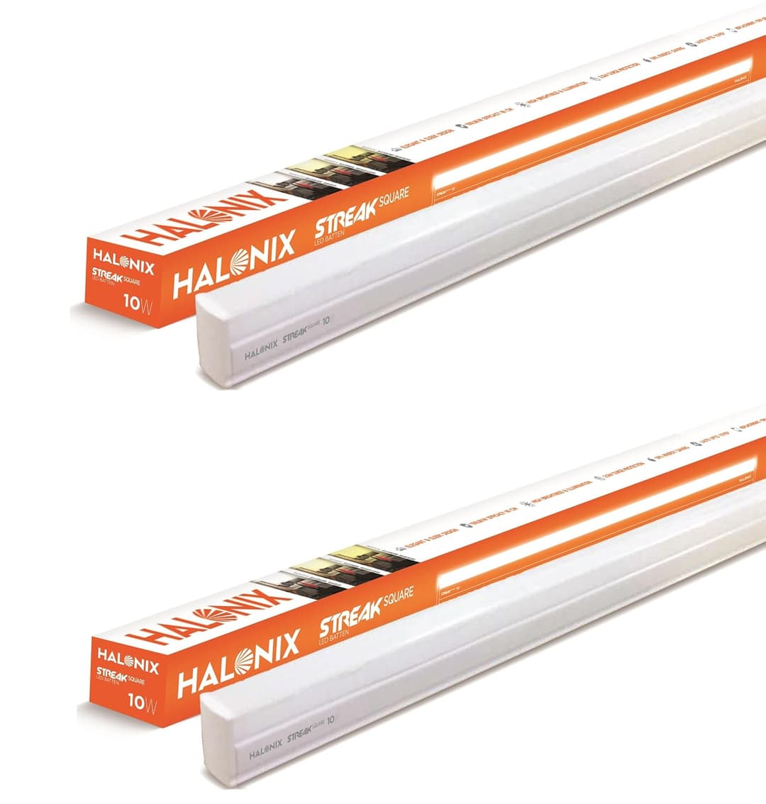 Halonix 10W 2-ft LED Batten Tubelight Pack of 2