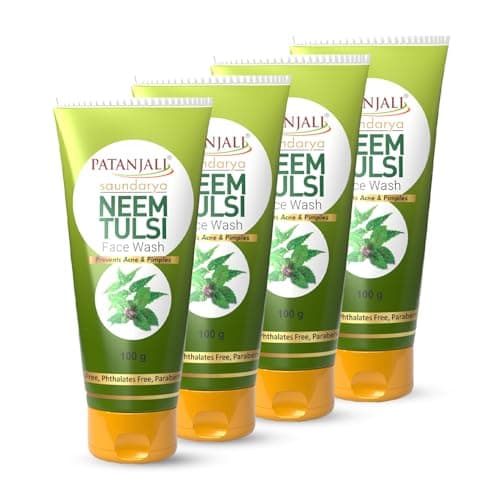 Patanjali Saundarya Neem Tulsi Face Wash 100g (Pack of 4)