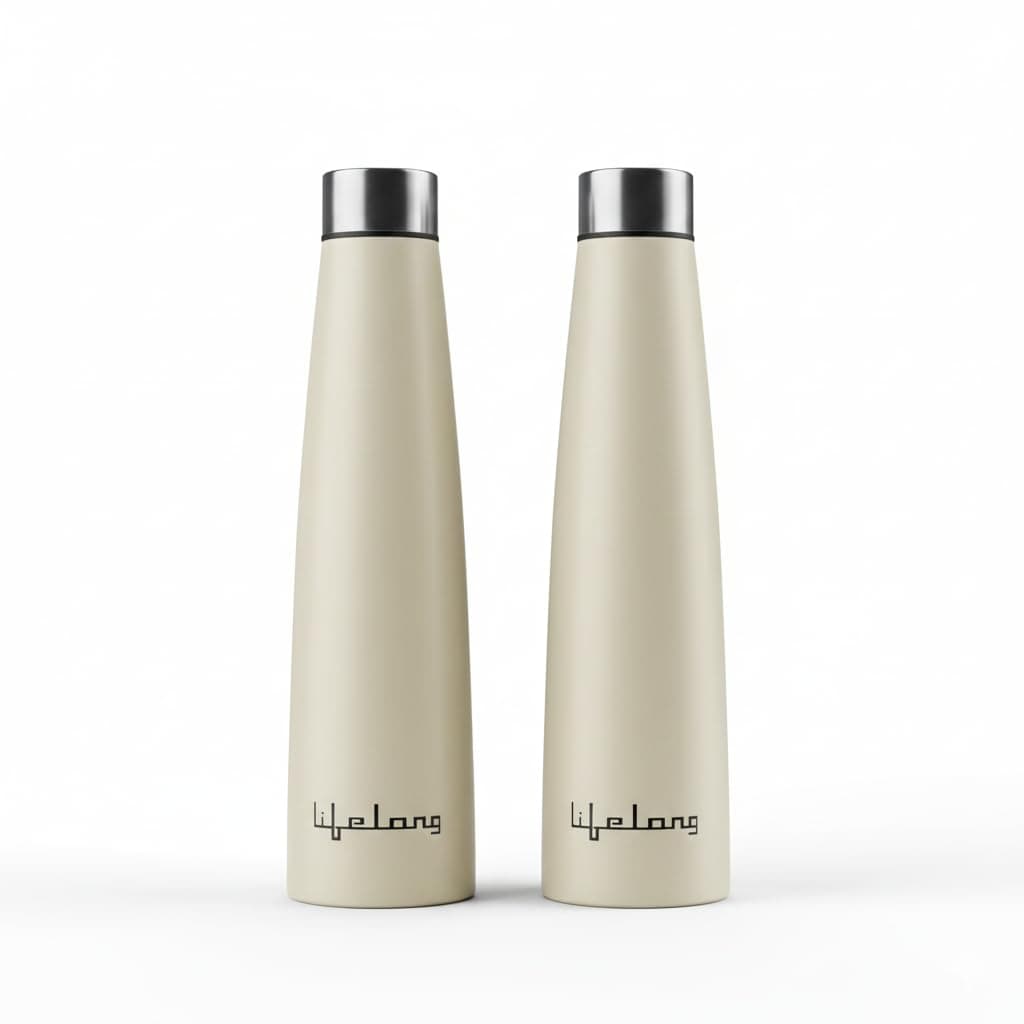 Lifelong 900ml Stainless Steel Water Bottle Pack of 2