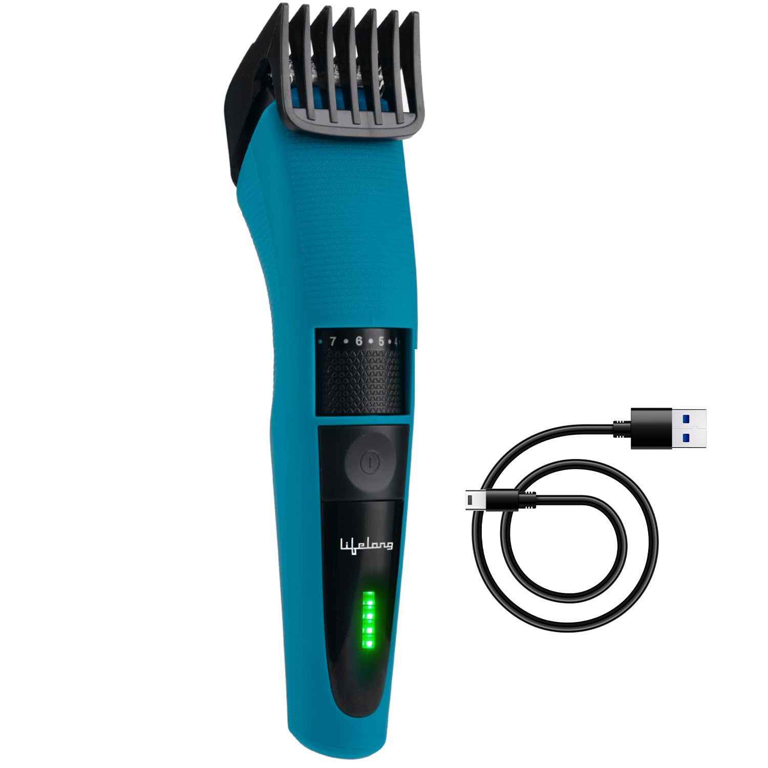 Lifelong Trimmer Men Beard | All in One Shaver, Electric Razor for Beard, Sideburns, Neckline, Chest | Man Rechargeable Hair Cutting Shaving Machine | 60-Min Runtime | 20 Length Settings (0.5-10mm)
