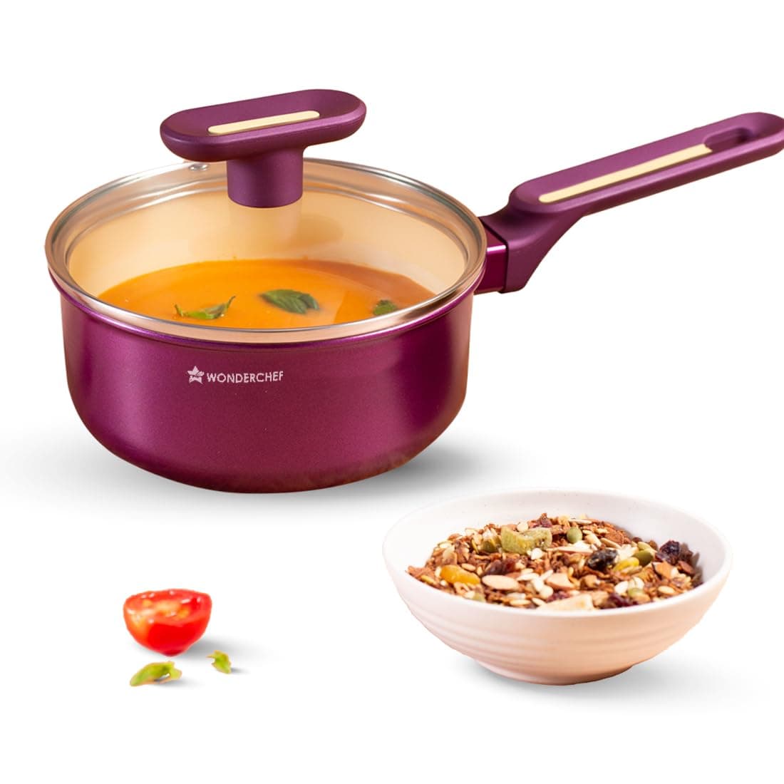 Wonderchef Bellagio Ceramic Non-Stick Sauce Pan (16 cm, 1.4 L)