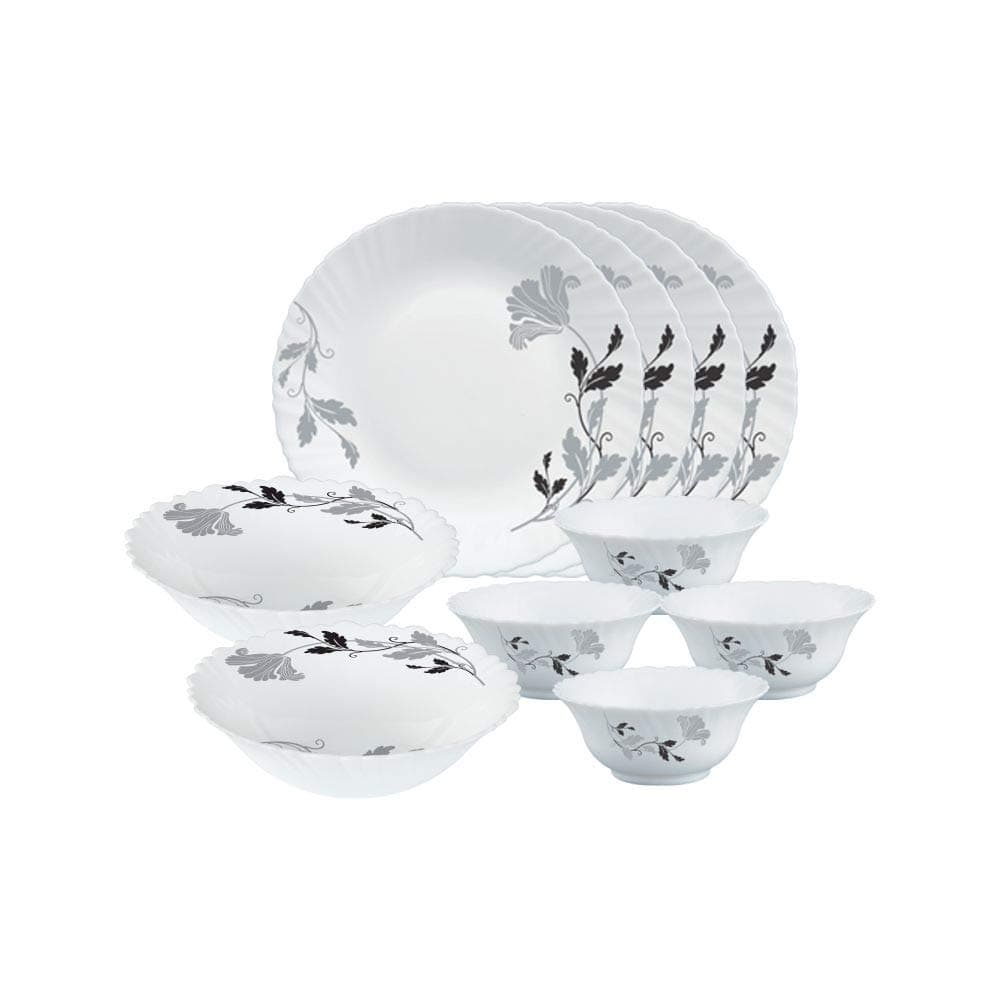 Larah by Borosil Millenia Opalware Dinner Set, 10-Piece
