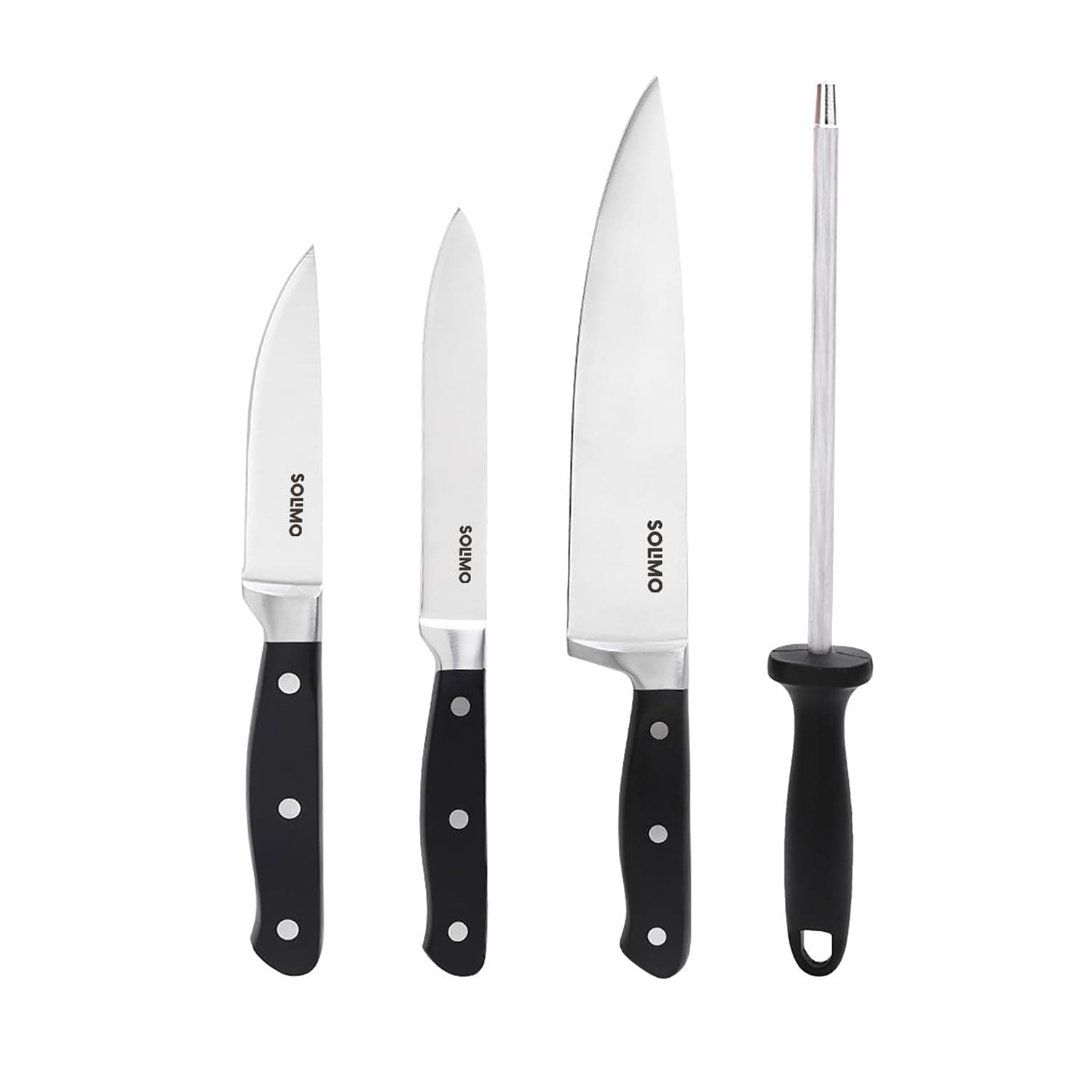 Amazon Brand - Solimo Stainless Steel Kitchen Knife Set, 4-Pieces