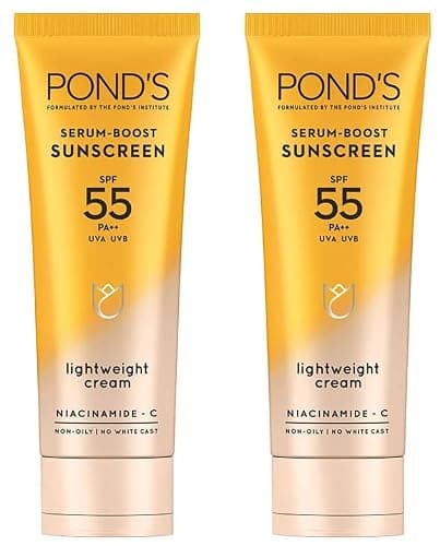 Pond's Serum Boost Sunscreen SPF 55 50g with Niacinamide-C Serum 100g