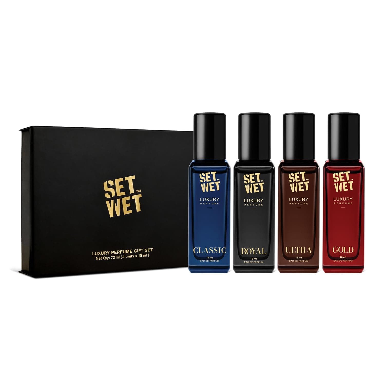 Set Wet Luxury Perfume Gift Set for Men (4x18ml)