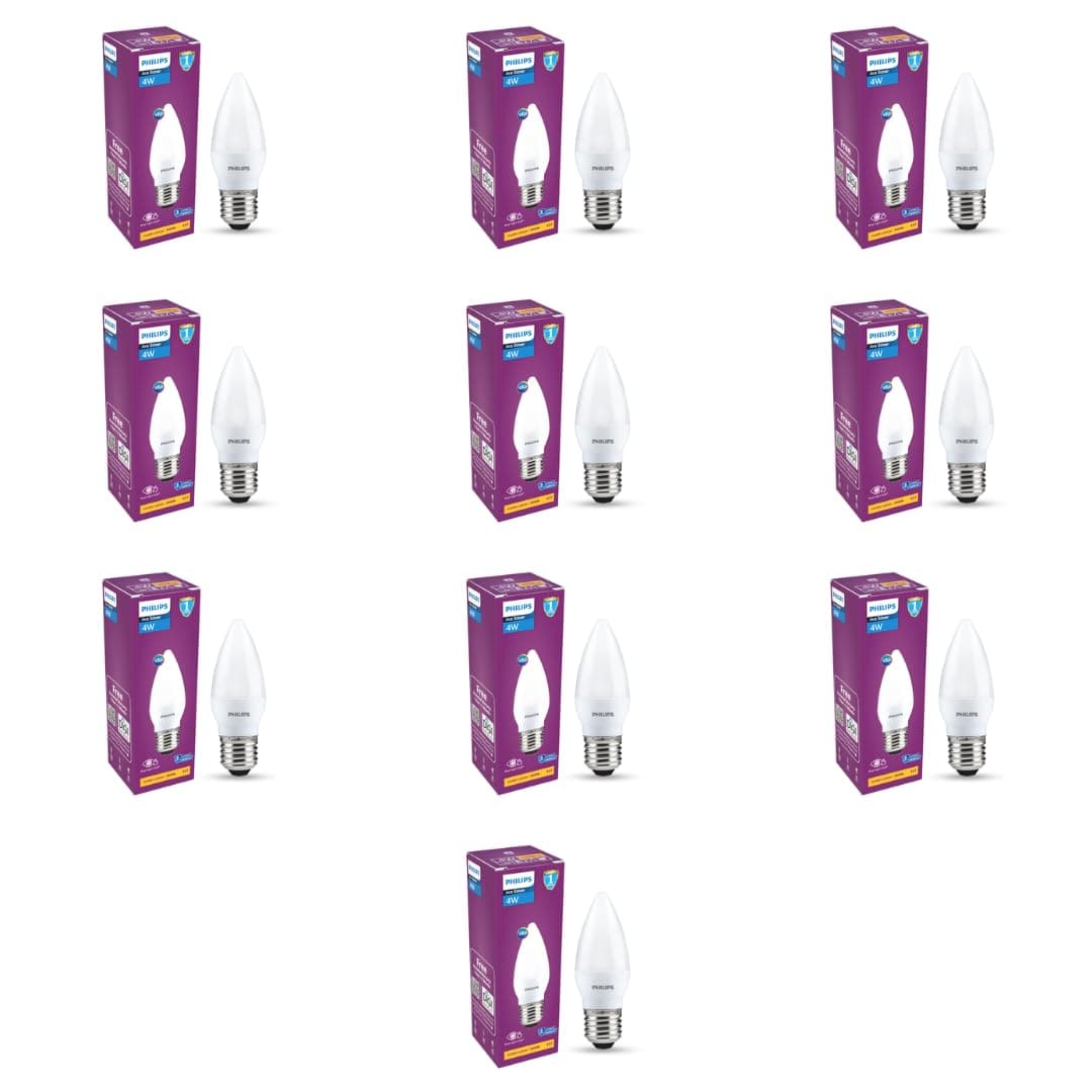Philips 4W E14 Frosted LED Candle Bulb (Pack of 10)