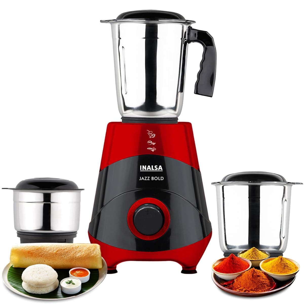 INALSA Jazz Bold 500W Mixer Grinder with 3 Jars
