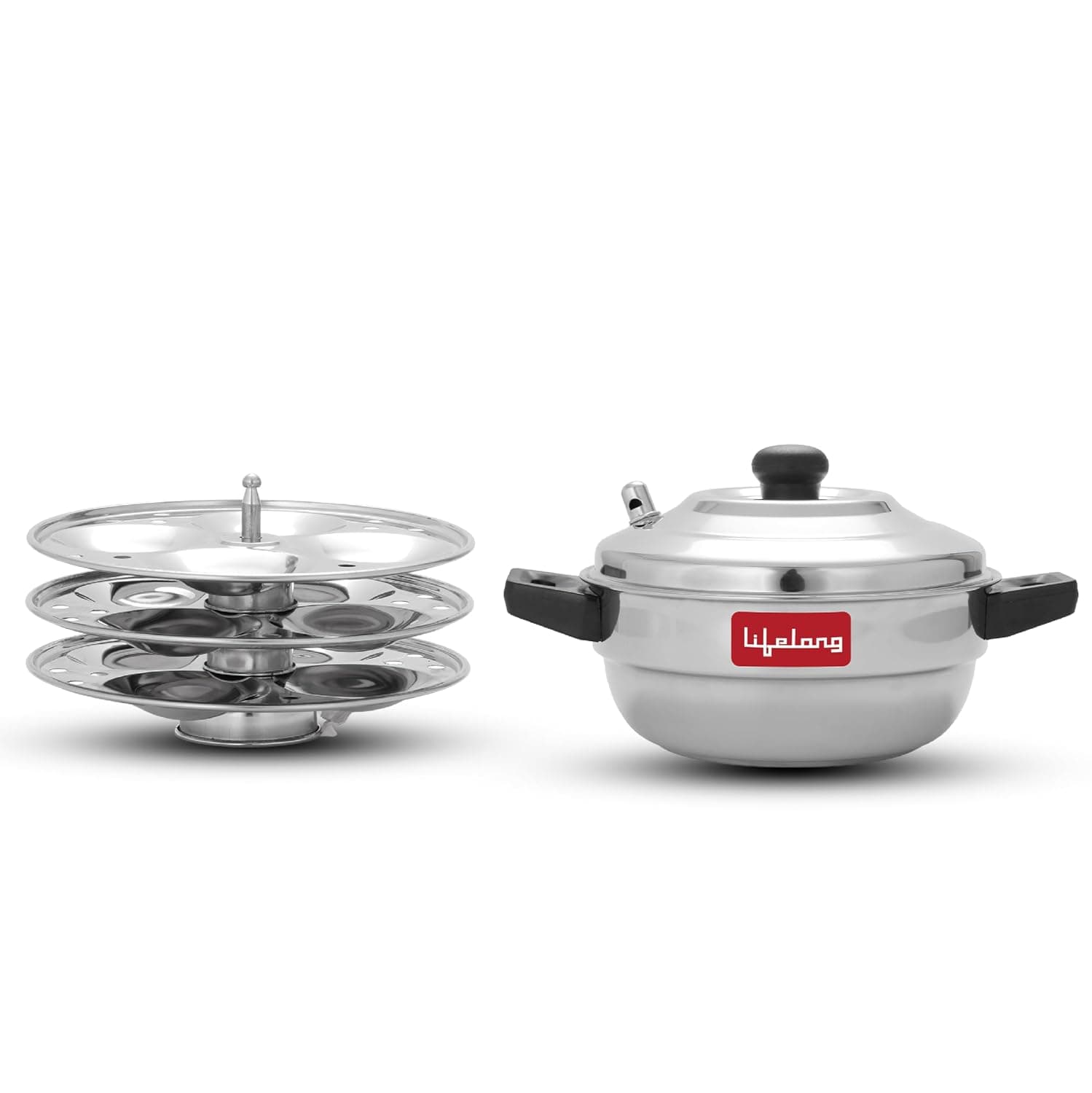Lifelong Stainless Steel 3 Plate Idli Cooker LLIDCKR03