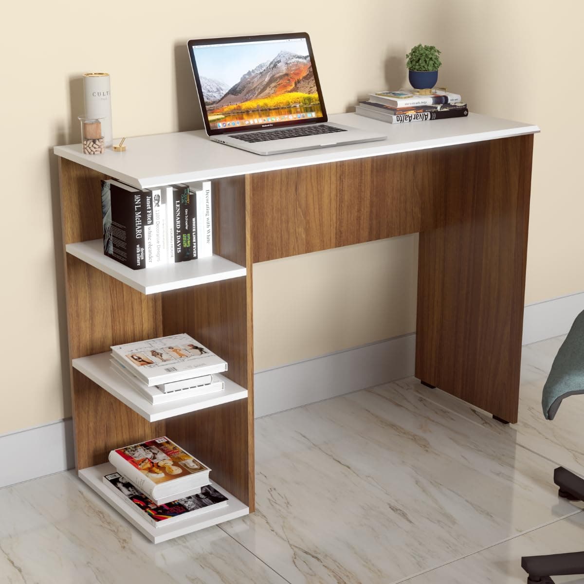 Amazon Brand - Solimo Venus Study Table with 3 Tier Bottom Storage