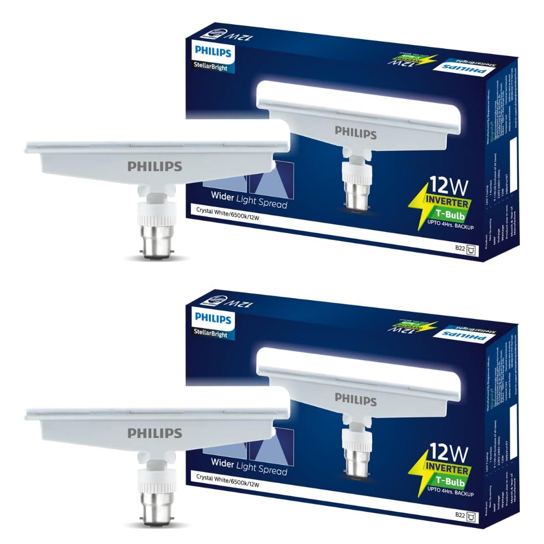 Philips 12W Emergency Inverter T-Bulb B22 Pack of 2