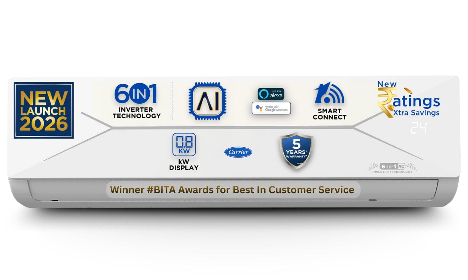 Carrier 1.5 Ton 5 Star Wi-Fi Inverter Split AC