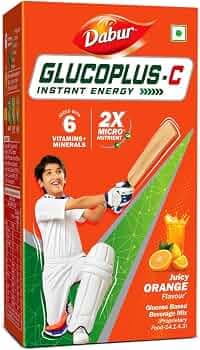Dabur Glucoplus C Instant Powder Energy Glucose (Orange Flavour) - 1kg | Replenishes Energy with 6 Added Vitamins and Minerals | Vitamin C and Zinc Helps Boost Immunity | Calcium, Phosphorus and Vitamin K Support Bone Health