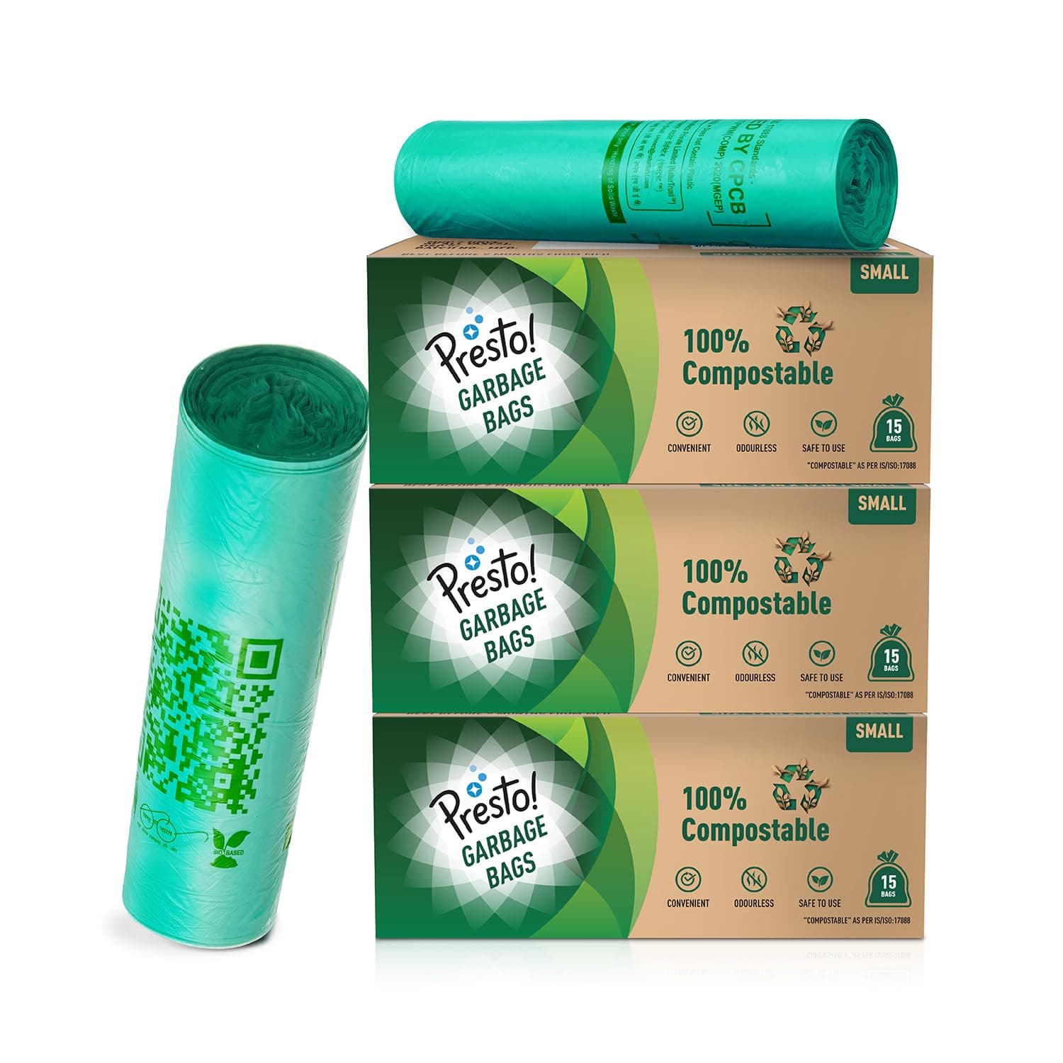 Presto! 100% Compostable Garbage Bags Small 45 Count