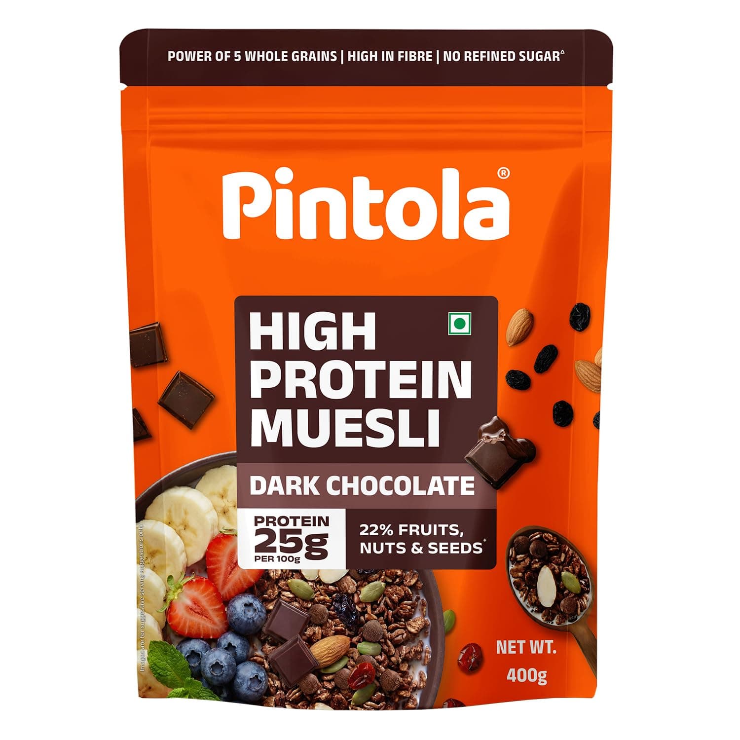 Pintola High Protein Dark Chocolate & Cranberry Muesli 400g