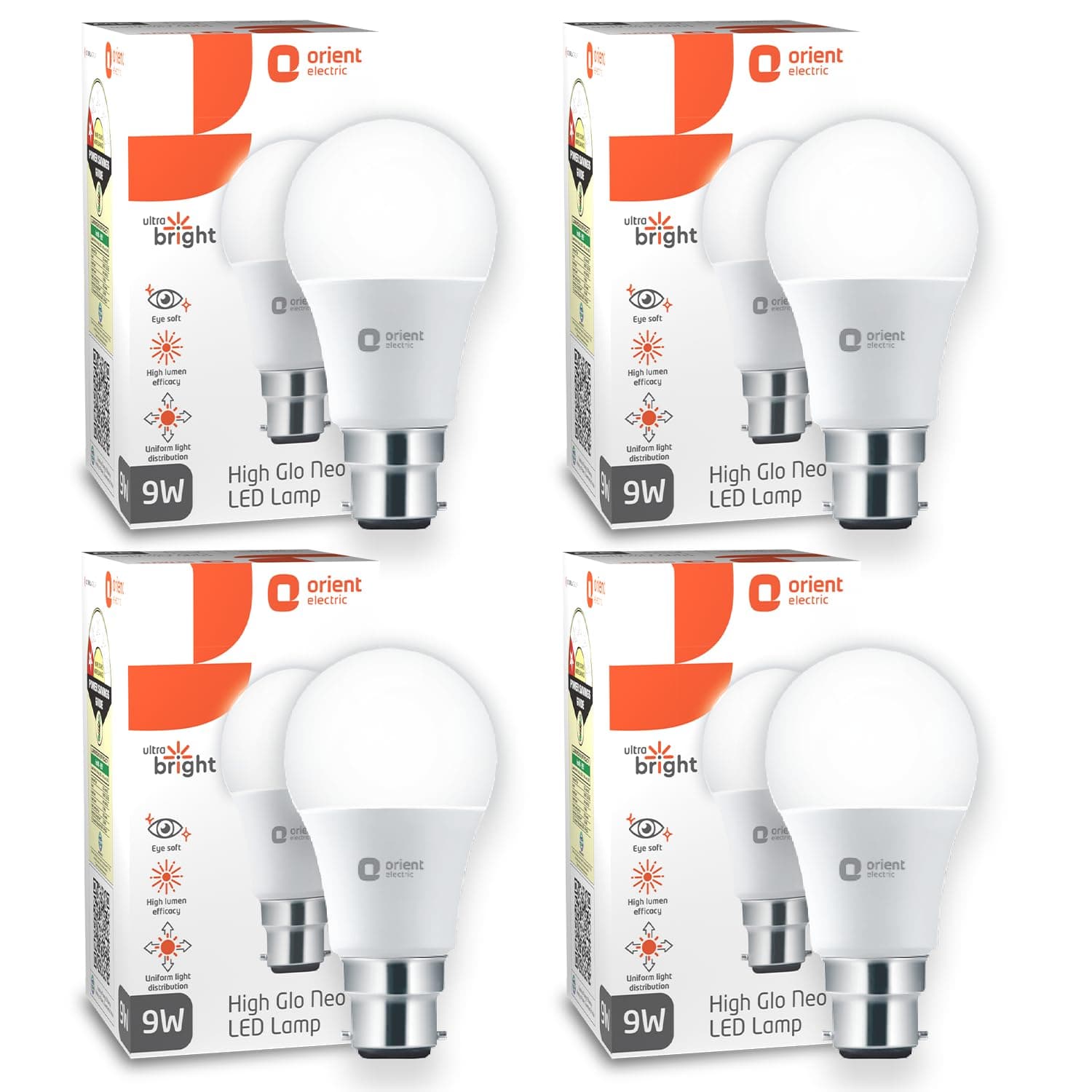 Orient Electric 9W LED Bulbs (Pack of 4)