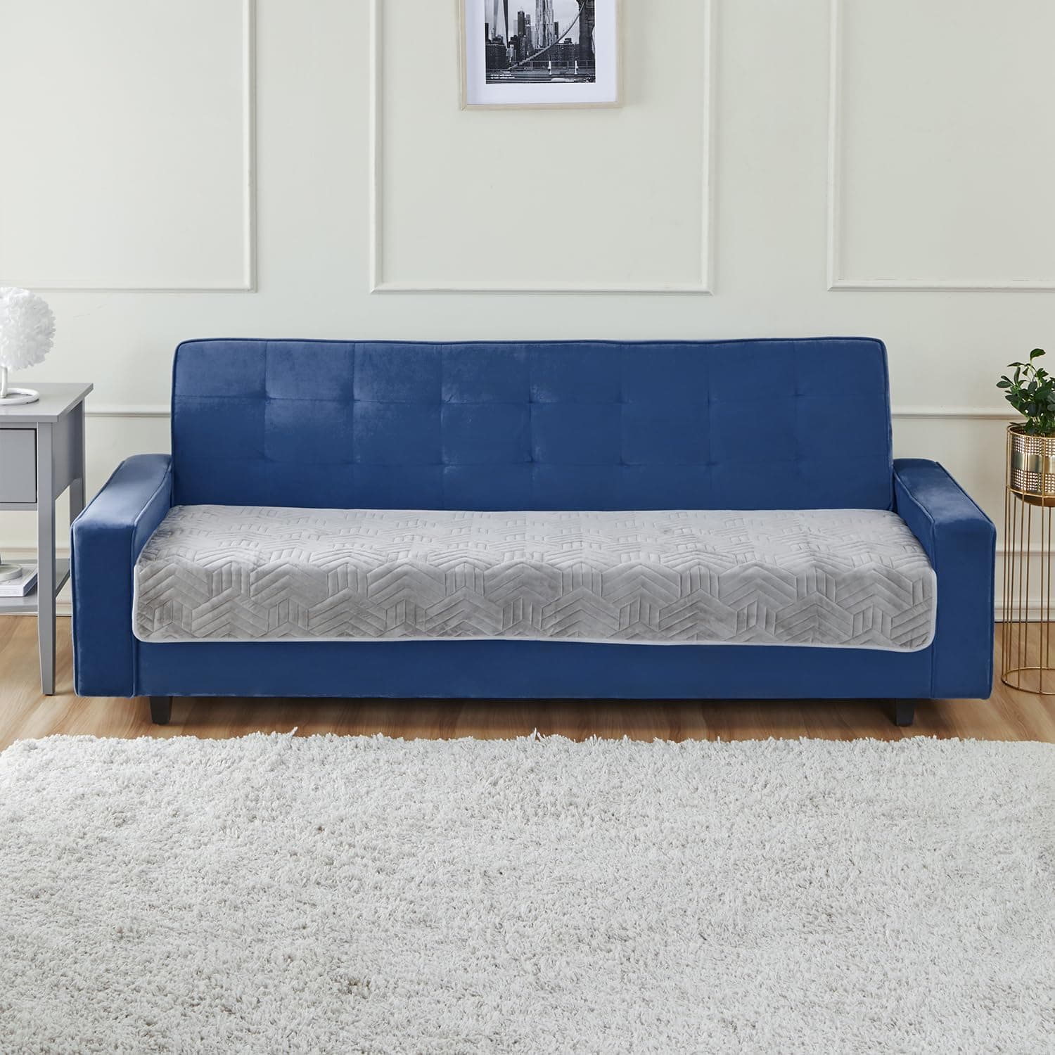 Amazon Basics Velvet Quilted 3 Seater Sofa Cover