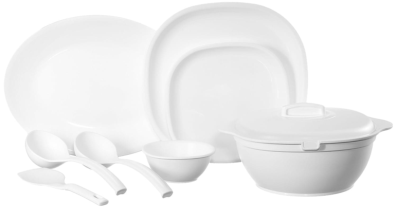 SignoraWare BPA Free Plastic Square Dinner Set (32 Pieces)